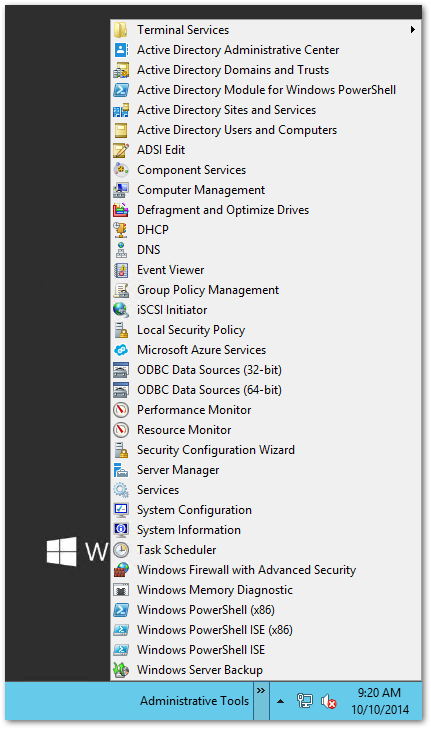 W2012R2 Admin Tools