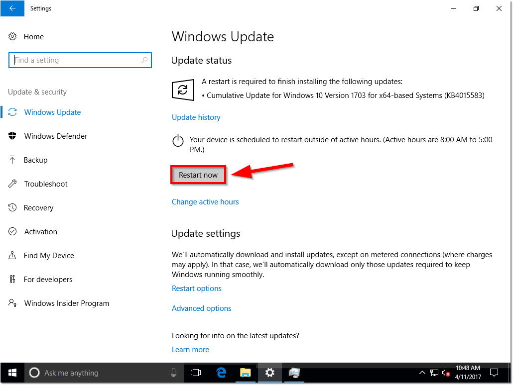 windows update 1703