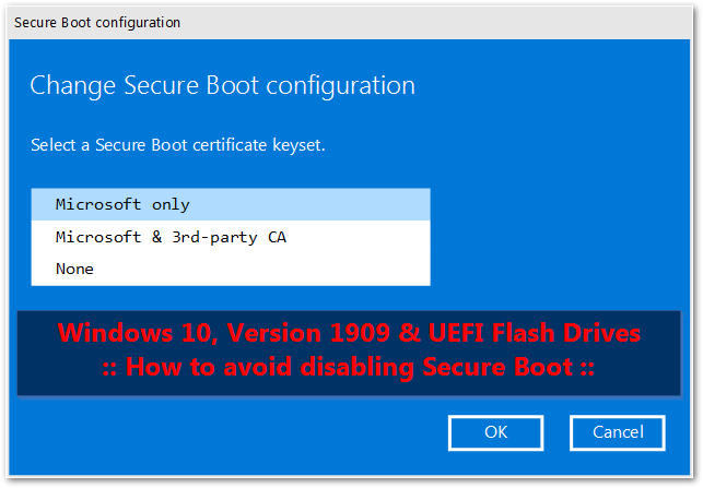 disable secure boot windows 10 upgrade